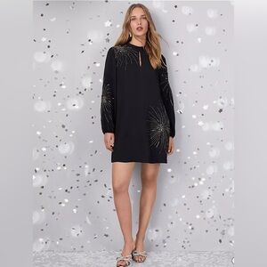 ANN TAYLOR LOFT Embellished Mini Keyhole Dress